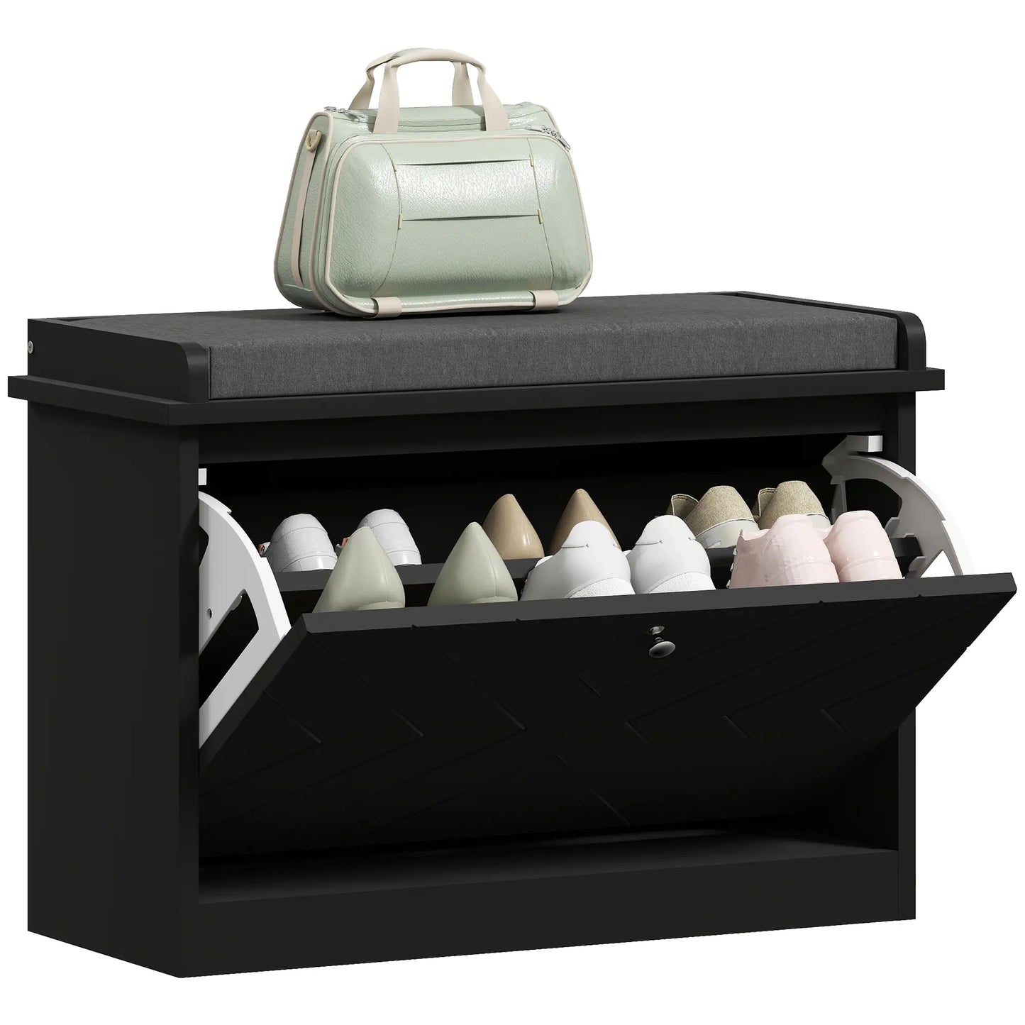 Shoe Storage Bench with Seat, Flip Drawer, Adjustable Shelf, 6 Pairs Shoe Storage Cabinets & Racks at Gallery Canada