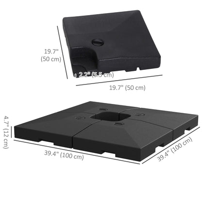 4 Piece Heavy Duty Square Offset Umbrella Stand, 264Lbs Sand, 176Lbs Water Umbrella Bases at Gallery Canada