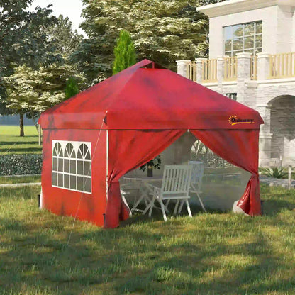 10' x 10' Pop Up Canopy Tent, Instant Sun Shelter, Red Pop Up Canopies at Gallery Canada