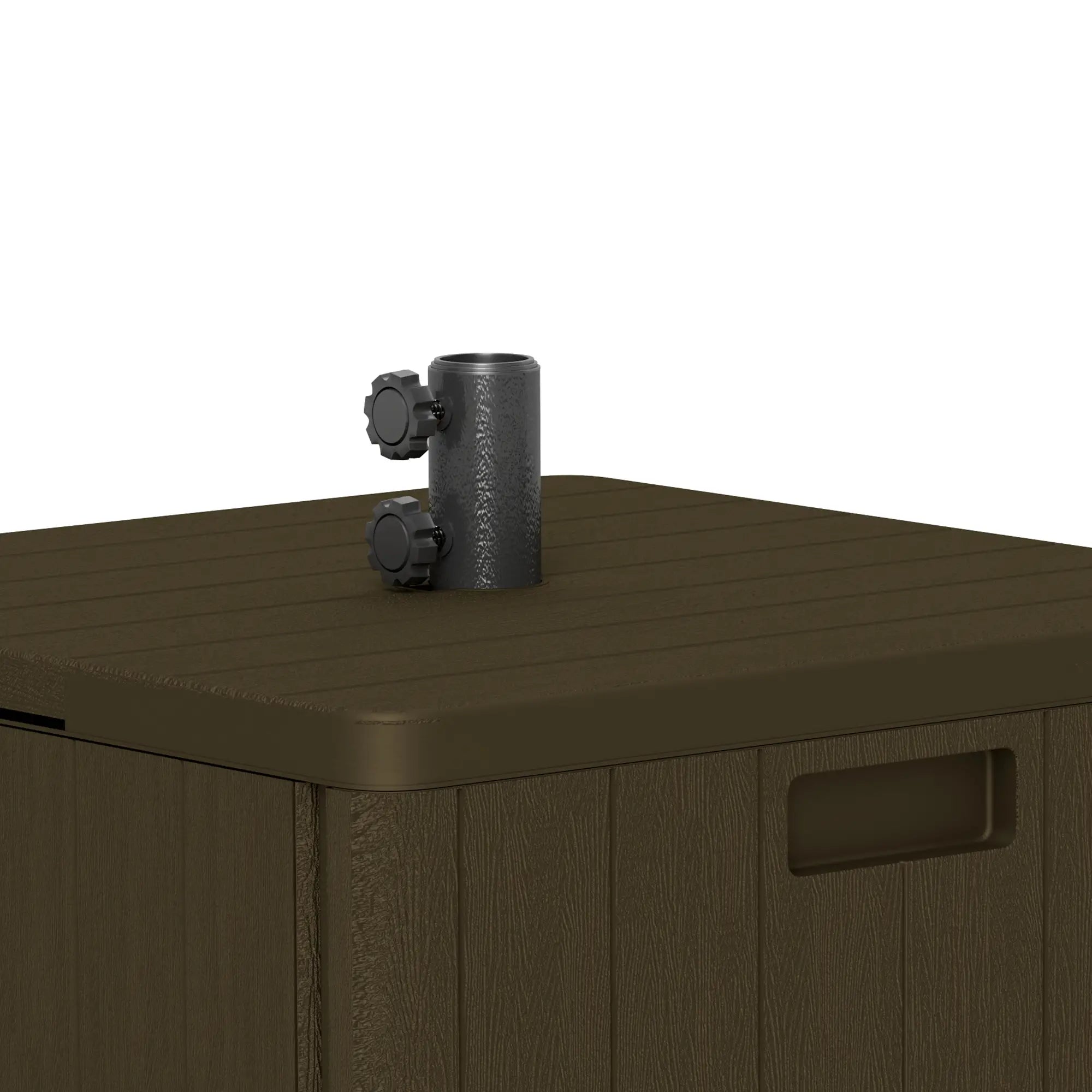 Heavy Duty Umbrella Base With Wheels, Table Tray, Brown Umbrella Bases at Gallery Canada