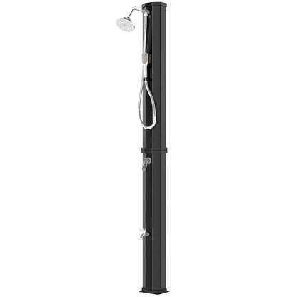 16 Gal Solar Heated Shower, 7.4 FT Outdoor Shower With 2 Heads Outdoor Swimming Pools & Hot Tubs Black at Gallery Canada