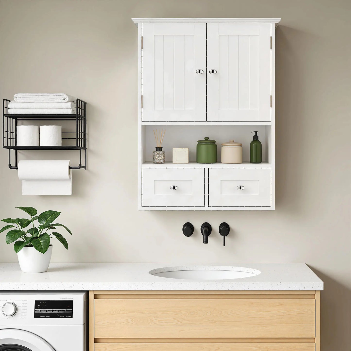 Bathroom Wall Cabinet, Medicine Cabinet, Over Toilet Storage, White Wall Mounted Cabinets at Gallery Canada
