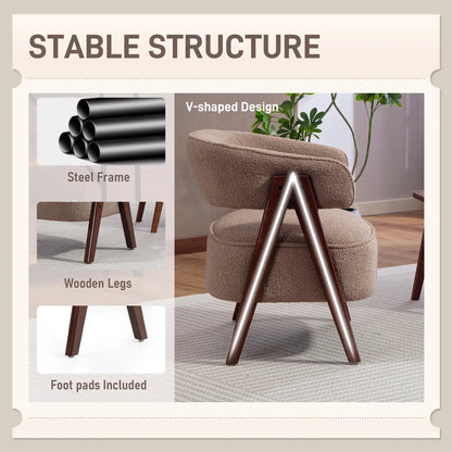 Sherpa Fleece Accent Chair, Upholstered Armchair, Light Brown Accent Chairs at Gallery Canada