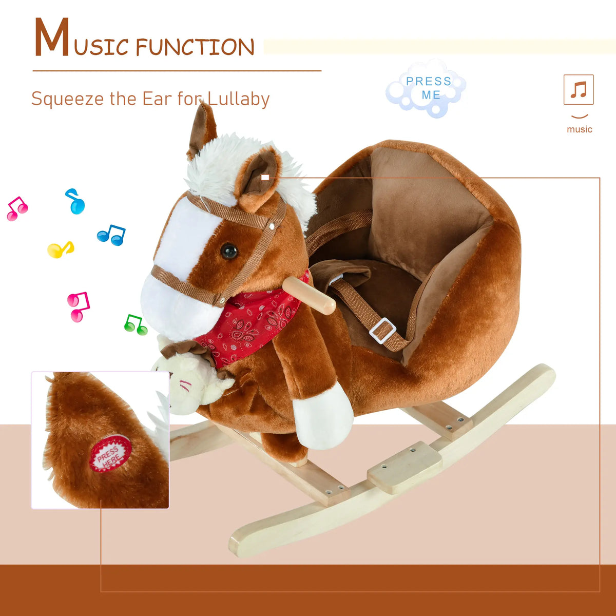 Kids Rocking Horse with Cradlesong, Hand Puppet, 18-36 Months, Brown Rocking Horses at Gallery Canada