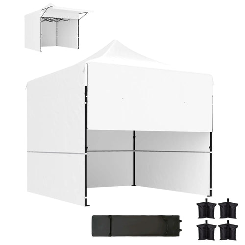 10' x 10' Pop Up Canopy Tent, Awning, Sidewalls, Wheeled Bag, Sand Bags