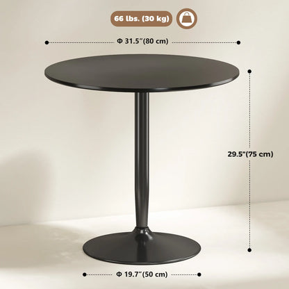Modern Kitchen Table For 2, Round Dining Table With Steel Base, Black Dining Tables at Gallery Canada