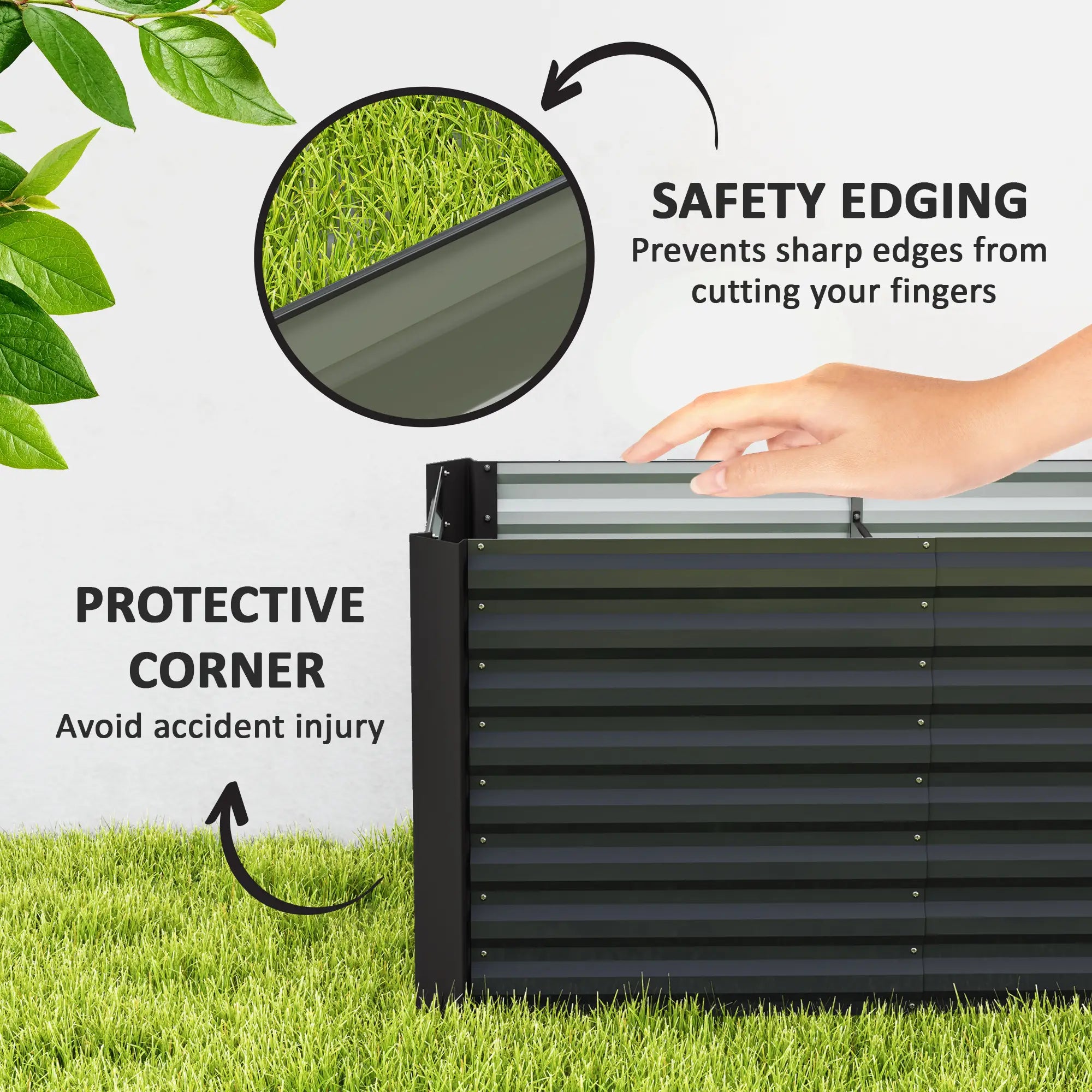 Set Of 2 Galvanized Metal Planters, 4' X 2' X 2' Raised Garden Bed, Dark Grey Galvanized Planter Boxes at Gallery Canada