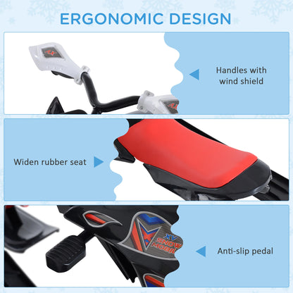 Kids Snow Racer Sled, Padded Rubber Seat, Wind Shield Handle, Anti-Slip Pedal Snow Scooters at Gallery Canada