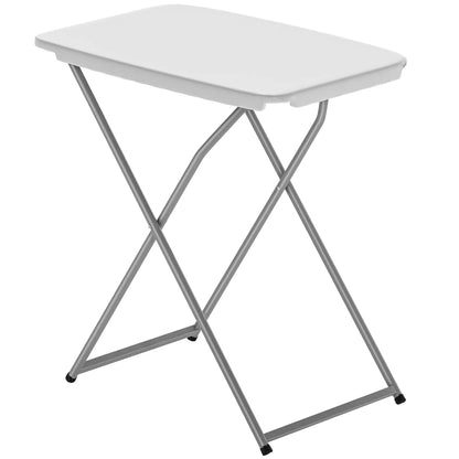 Folding Picnic Table, 30" x 20", 5-Level Height Adjustment, White Picnic Tables & Camping Chairs White, Light Grey at Gallery Canada