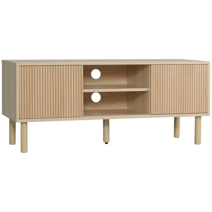 Modern TV Stand for 50" TVs, Cabinet with Storage Shelves, Natural TV Stands at Gallery Canada