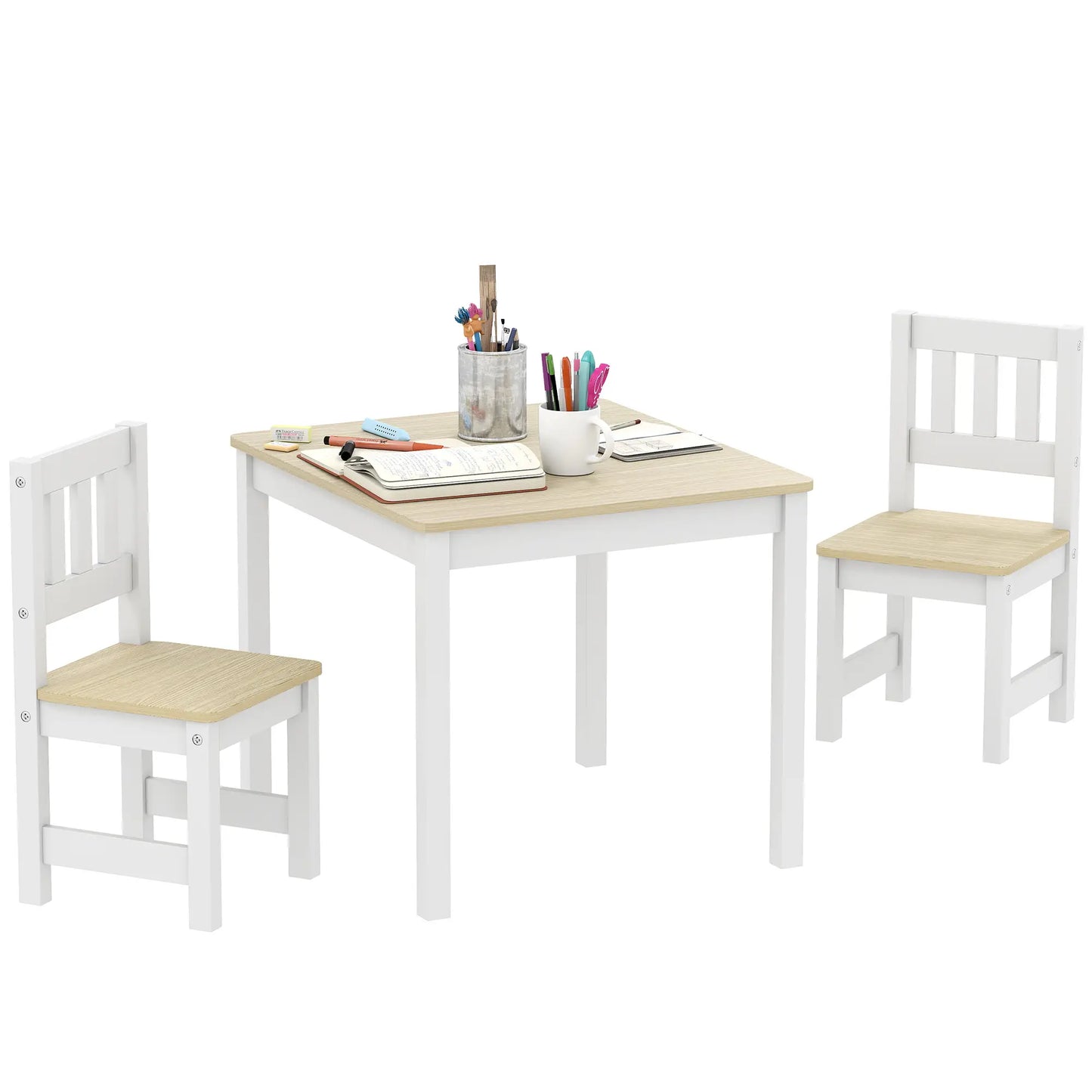 Kids Table And Chairs Set, Toddler Table And 2 Chair Set, Natural Kids Table Sets at Gallery Canada