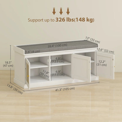Shoe Storage Bench, Woven Rattan Doors, Adjustable Shelves, White Shoe Storage Cabinets & Racks at Gallery Canada