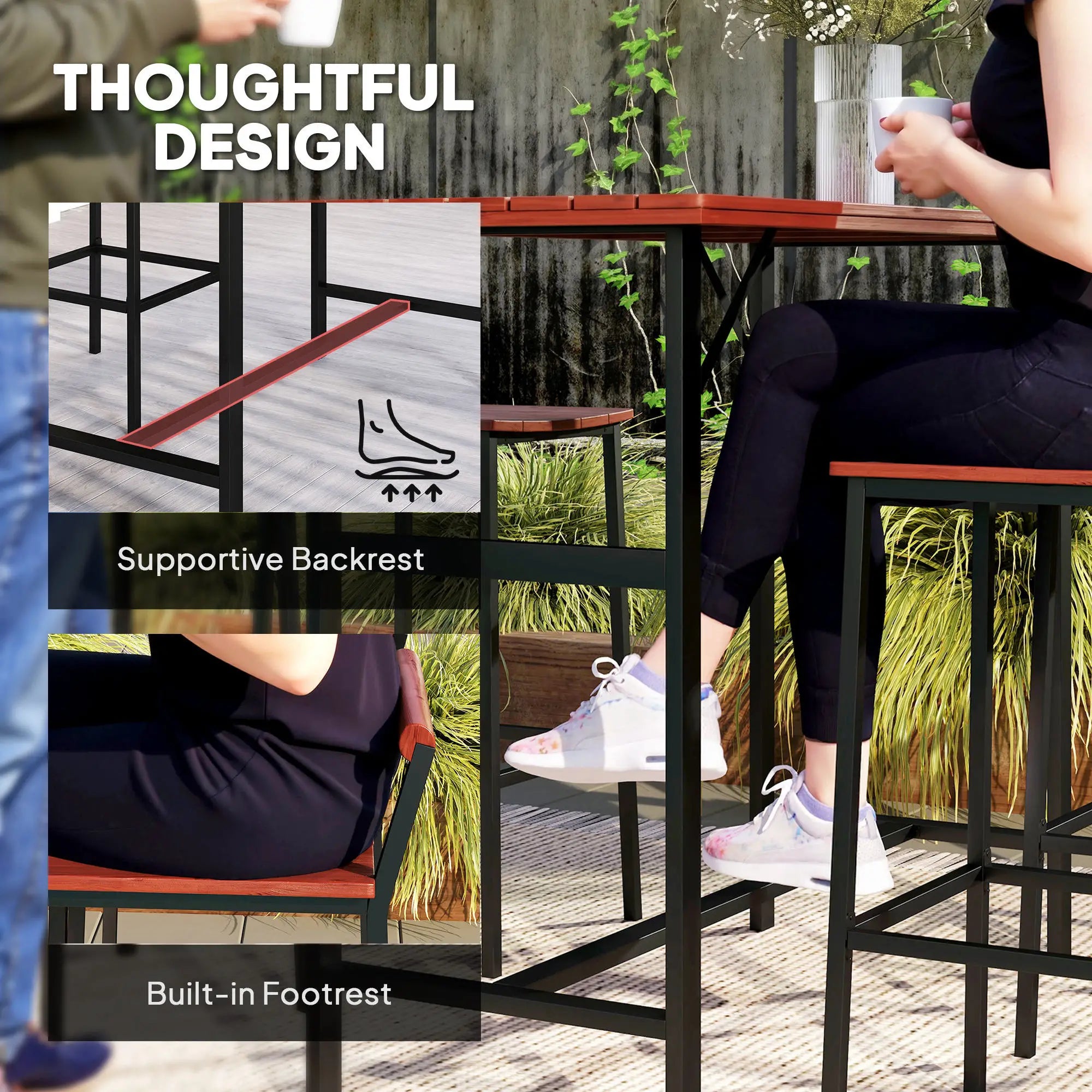 5 Piece Patio Bar Set, 47