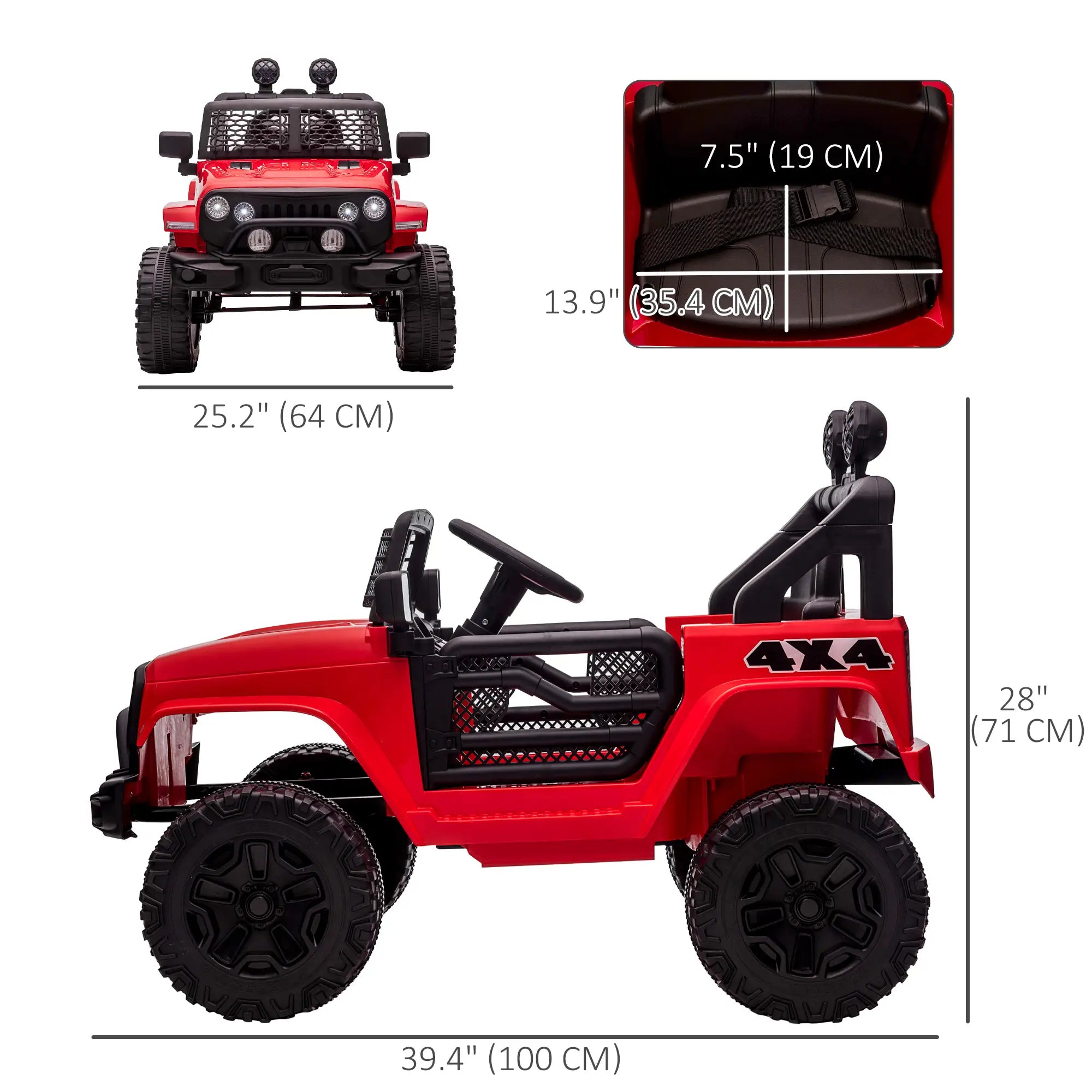 12V Kids Ride On Car, Off Road Truck, SUV Electric, Red Electric Toy Cars at Gallery Canada