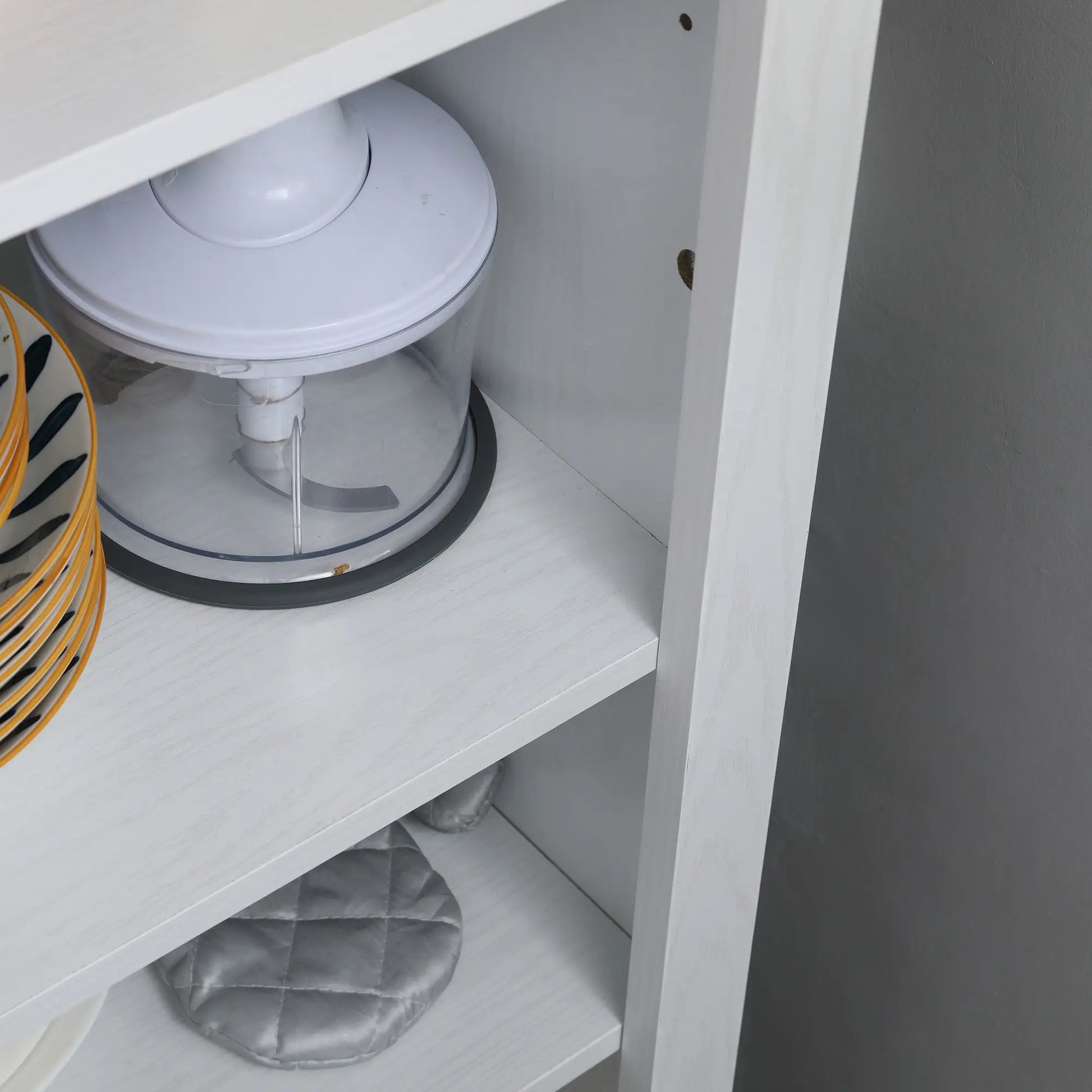 48" Farmhouse Kitchen Pantry Cabinet, Adjustable Shelves, White Kitchen Pantry Cabinets at Gallery Canada