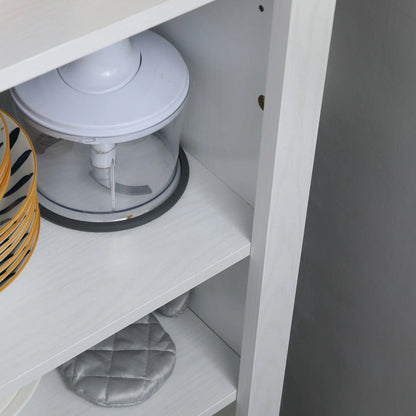 48" Farmhouse Kitchen Pantry Cabinet, Adjustable Shelves, White Kitchen Pantry Cabinets at Gallery Canada