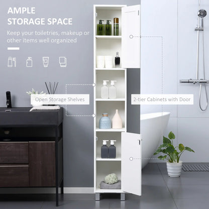 Tall Bathroom Storage Cabinet with Mirror, Adjustable Shelves, White Bathroom Cabinets at Gallery Canada