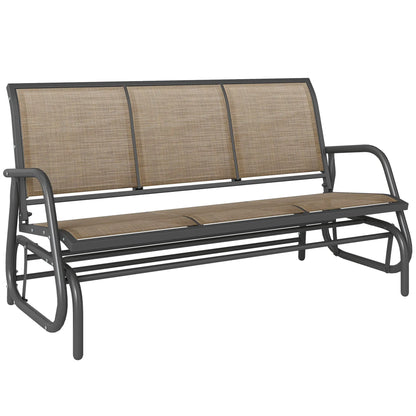 3-Seat Outdoor Glider Chair, Steel Frame, Sling Fabric, Brown Outdoor Gliders at Gallery Canada