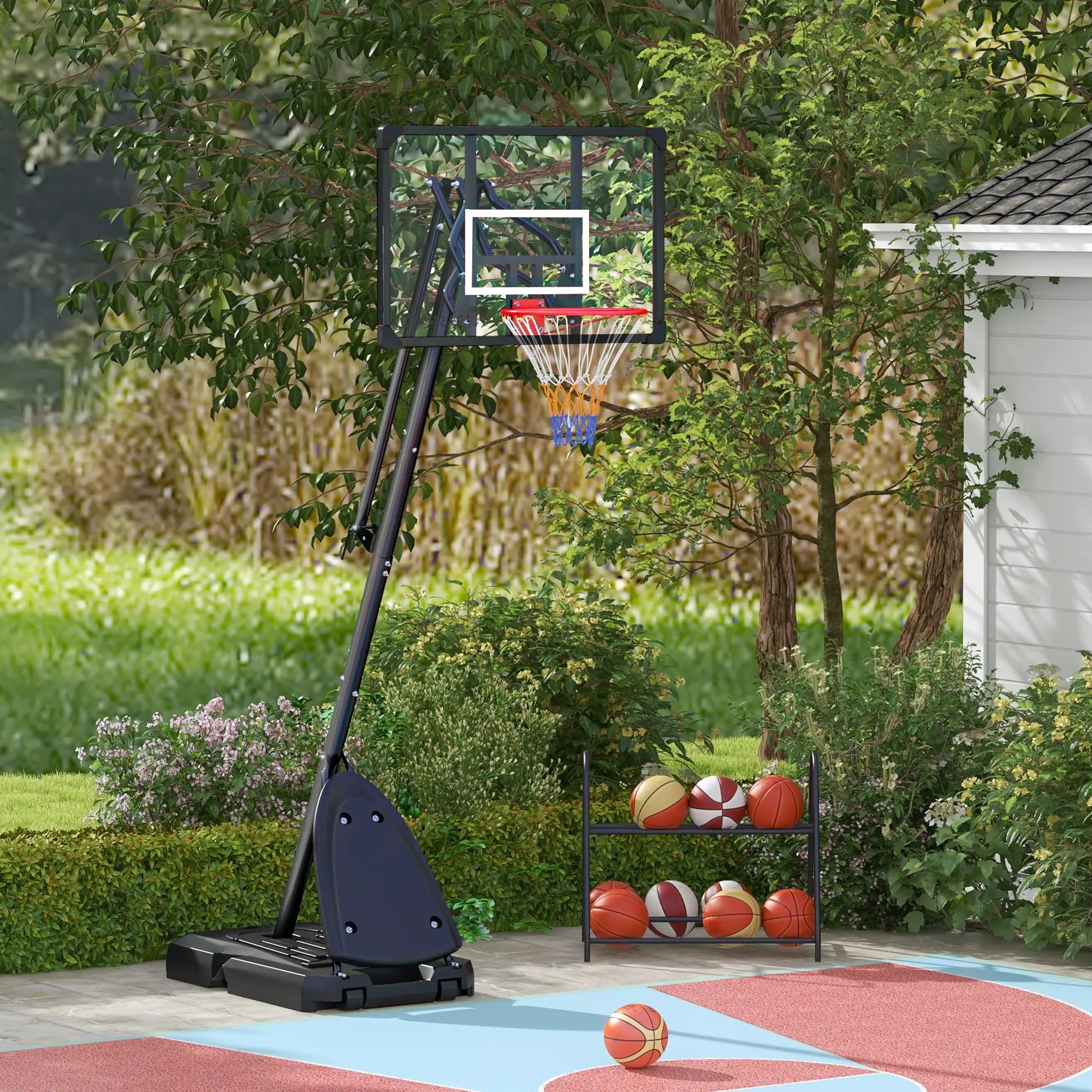 Portable Basketball Hoop and Stand with Backboard, 115.4