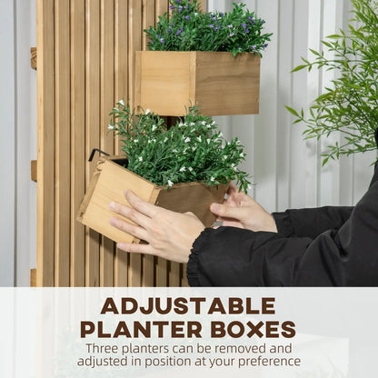 3 Box Raised Garden Bed with Trellis, Wall-Mounted Wood Planter Raised Garden Beds at Gallery Canada