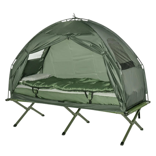 Portable Hiking Tent Camping Bed Cot Combo with Sleep Bag Mattress