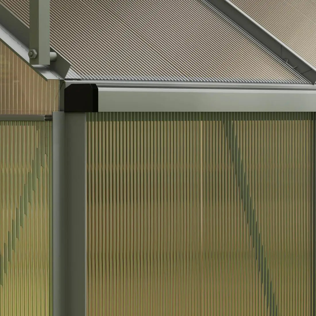 Aluminum Lean-To Greenhouse, Polycarbonate Walk-In, 6' x 4', Dark Grey Walk In Greenhouses at Gallery Canada