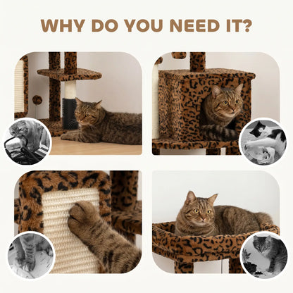 41 Inch Cat Tree With Scratching Posts, Bed, Condo, Platforms Cat Trees at Gallery Canada