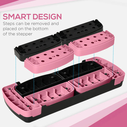 Adjustable Aerobic Stepper, Exercise Platform, 4"-6"-8", Pink Aerobic Equipment at Gallery Canada