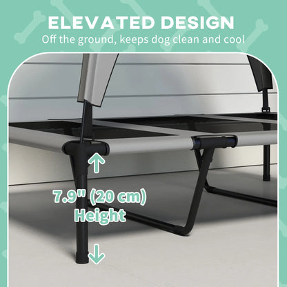 Raised Dog Bed With Canopy, Washable Mesh, Large, Light Grey Elevated Dog Beds at Gallery Canada