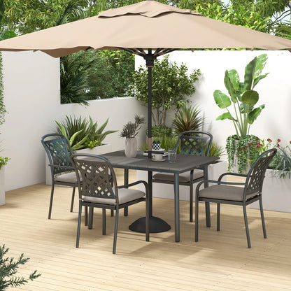 47 Outdoor Dining Table, Aluminium Frame, HDPE Top, Dark Grey Patio Dinning Tables at Gallery Canada