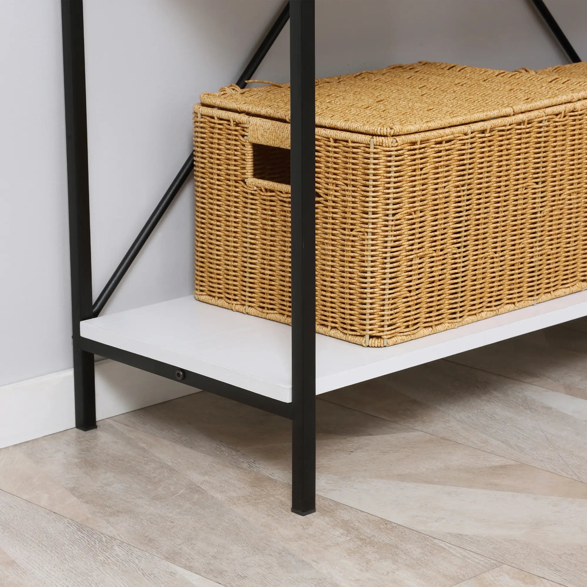 Modern Console Table with 2 Drawers, 2 Tier Entryway Table with Shelf, White Console Tables at Gallery Canada