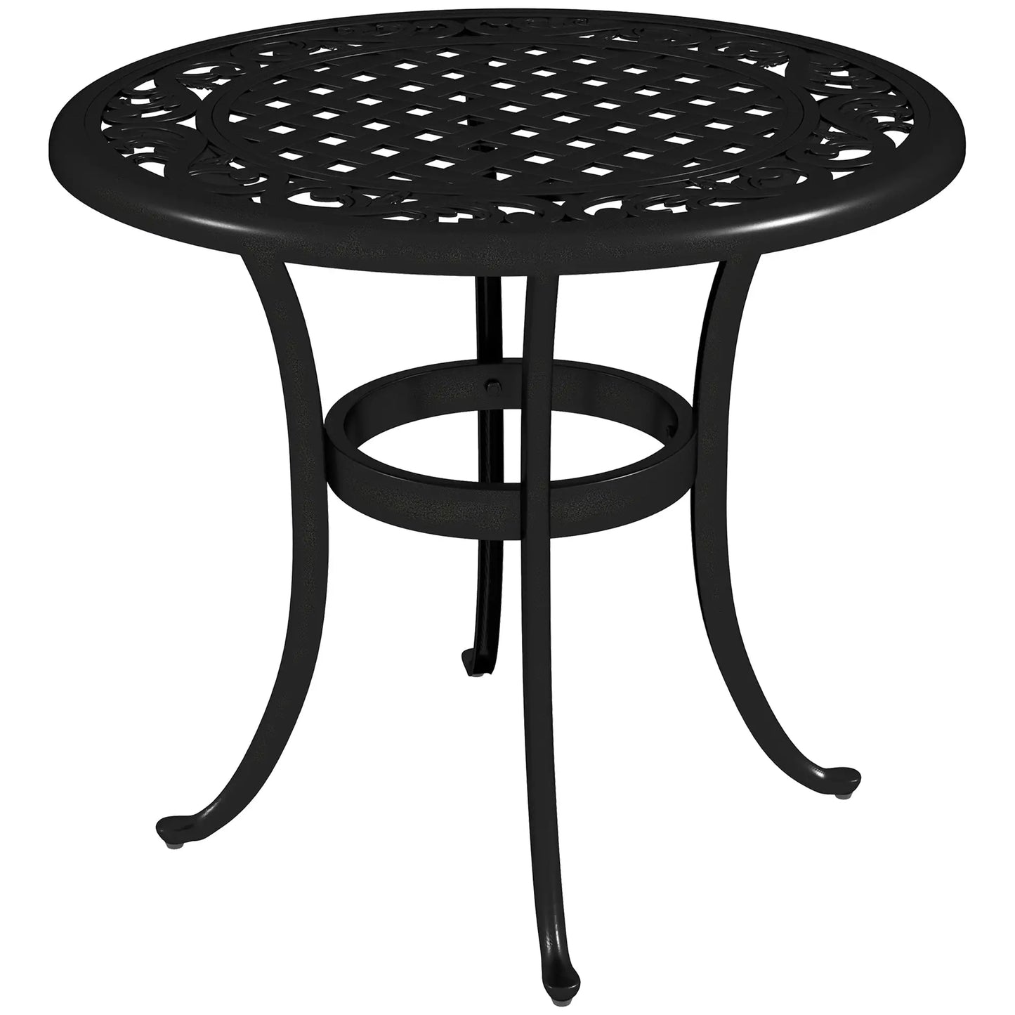 23.6" Round Outdoor Side Table, Cast Aluminum Frame, Black Patio Side Tables Black at Gallery Canada