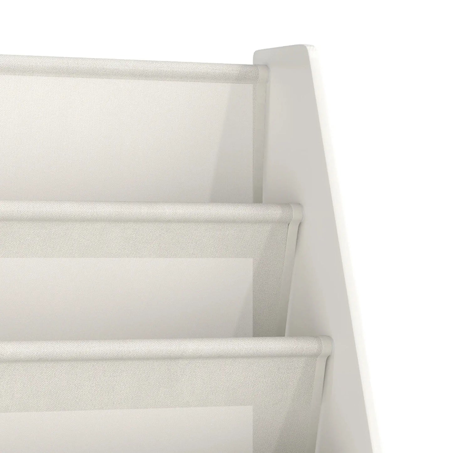 Fabric Kids Bookshelf, 4-Tier Toddler Sling Book Rack, White