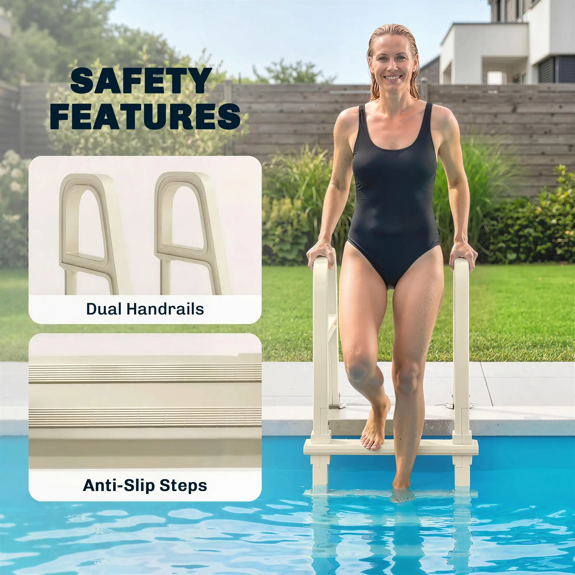 Adjustable 5-Step Pool Ladder, 63.4