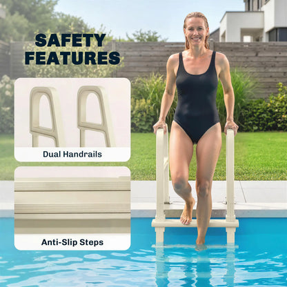 Adjustable 5-Step Pool Ladder, 63.4"-69.3", Non-Slip Steps, 300 lb Capacity Outdoor Swimming Pools & Hot Tubs at Gallery Canada
