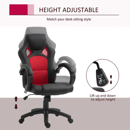 Racing Gaming Chair, Swivel Wheels, Padded Headrest, Tilt Function, Red Video Game Chairs at Gallery Canada