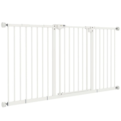 30 Inch Pet Gate with Door, 7", 8", 12" Extensions Kit Houses, Kennels & Pens White at Gallery Canada