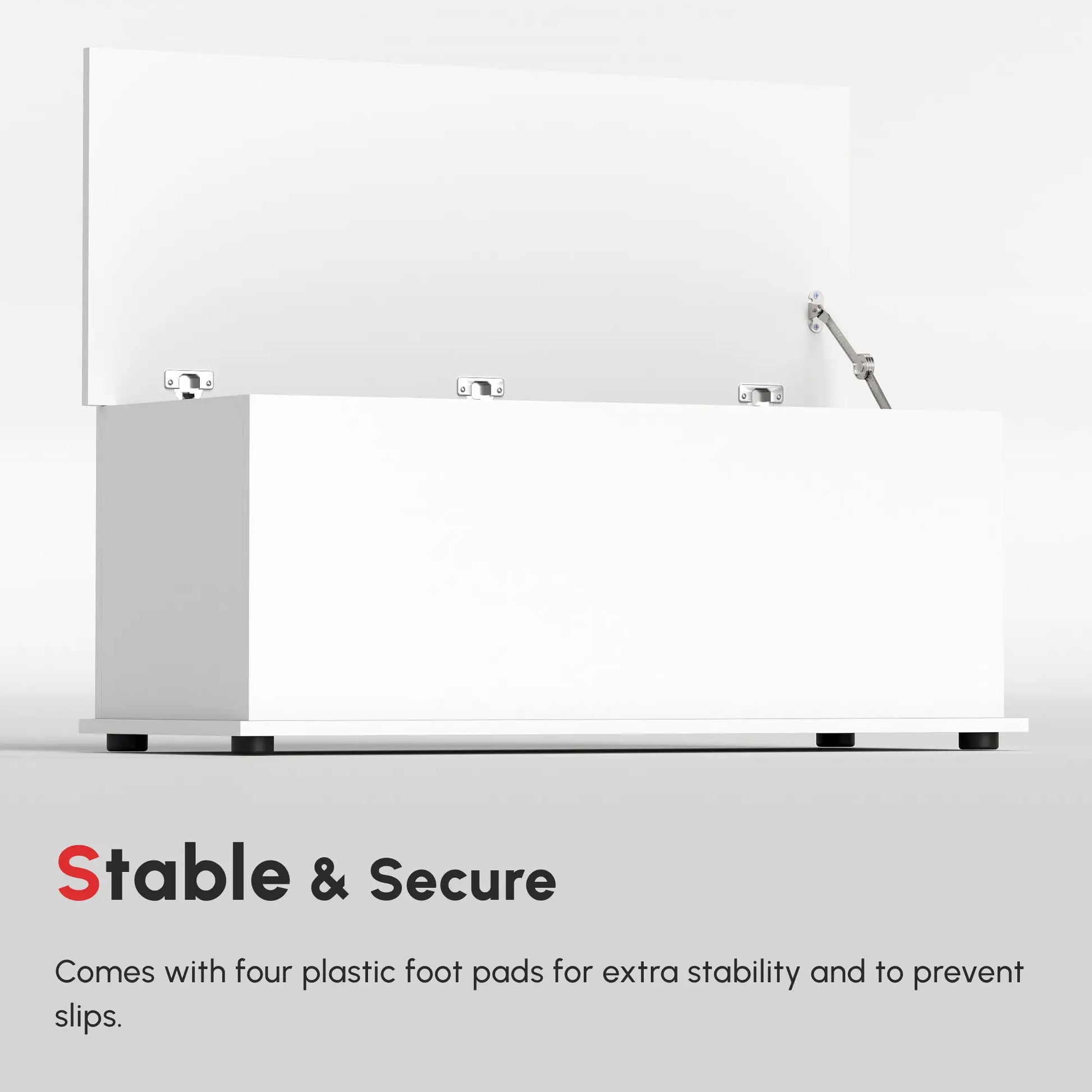 39.5" Storage Chest, 2 Safety Hinges, Flip-Top Lid, White Storage Cabinets at Gallery Canada