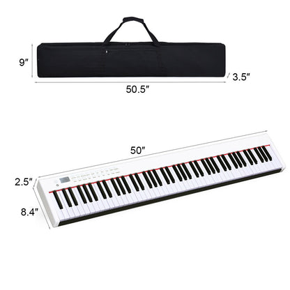 BX-II 88-Key Portable Digital Piano, White