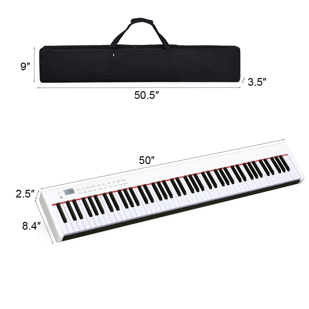 BX-II 88-key Portable Digital Piano with MP3, White Pianos & Keyboards at Gallery Canada