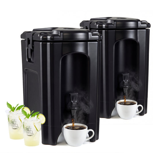 4.4 Gallons Insulated Beverage Dispenser, Set of 2, Black Water Dispensers Black at Gallery Canada
