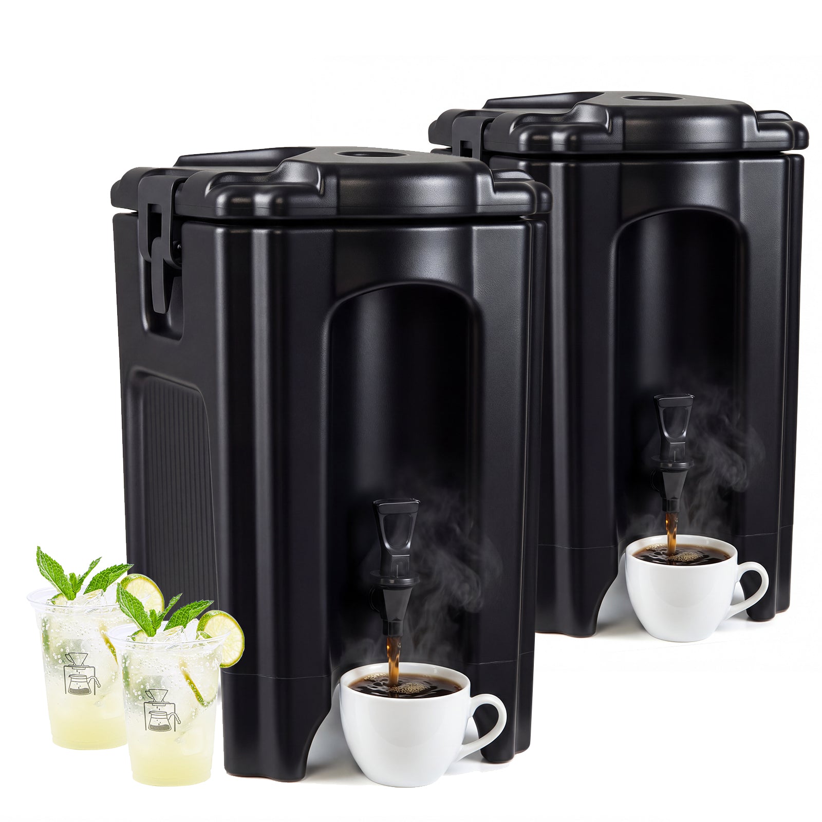 4.4 Gallons Insulated Beverage Dispenser, Set of 2, Black Water Dispensers at Gallery Canada