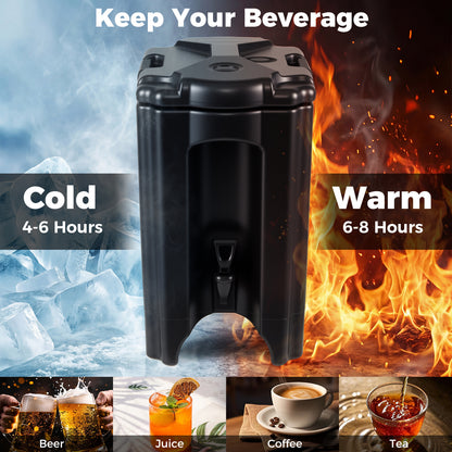 4.4 Gallons Insulated Beverage Dispenser, Set of 2, Black Water Dispensers at Gallery Canada