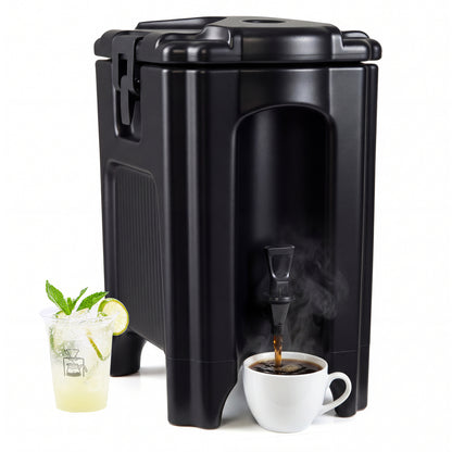 4.4 Gallon Insulated Beverage Dispenser With Handles, Black Water Dispensers Black at Gallery Canada