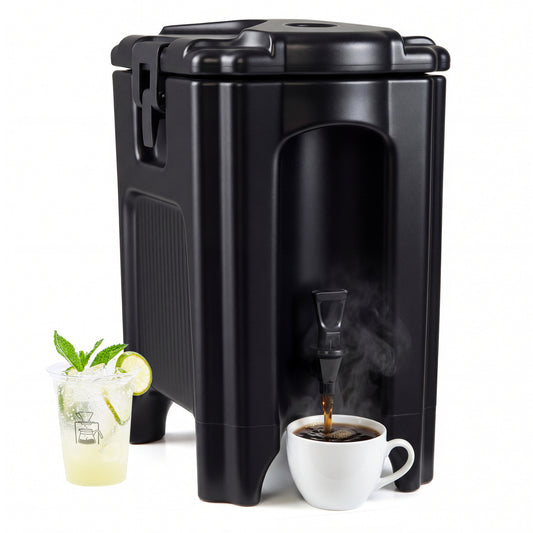 4.4 Gallon Insulated Beverage Dispenser With Handles, Black Water Dispensers Black at Gallery Canada
