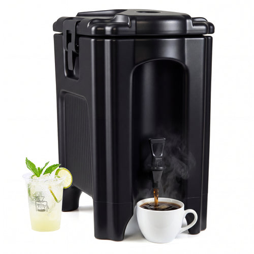 4.4 Gallon Insulated Beverage Dispenser With Handles, Black
