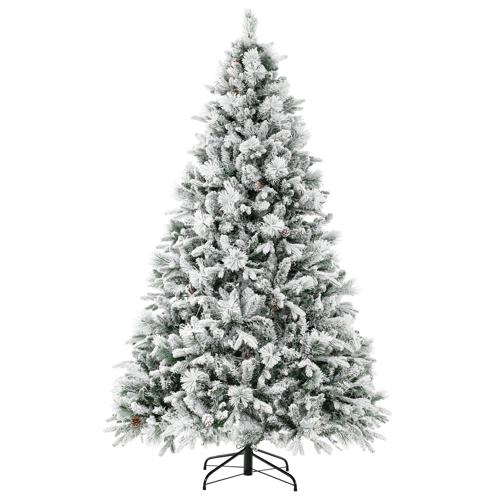 Artificial Christmas Tree With Pine Needles, LED Lights, 7 Ft, Green Christmas Tree Green at Gallery Canada