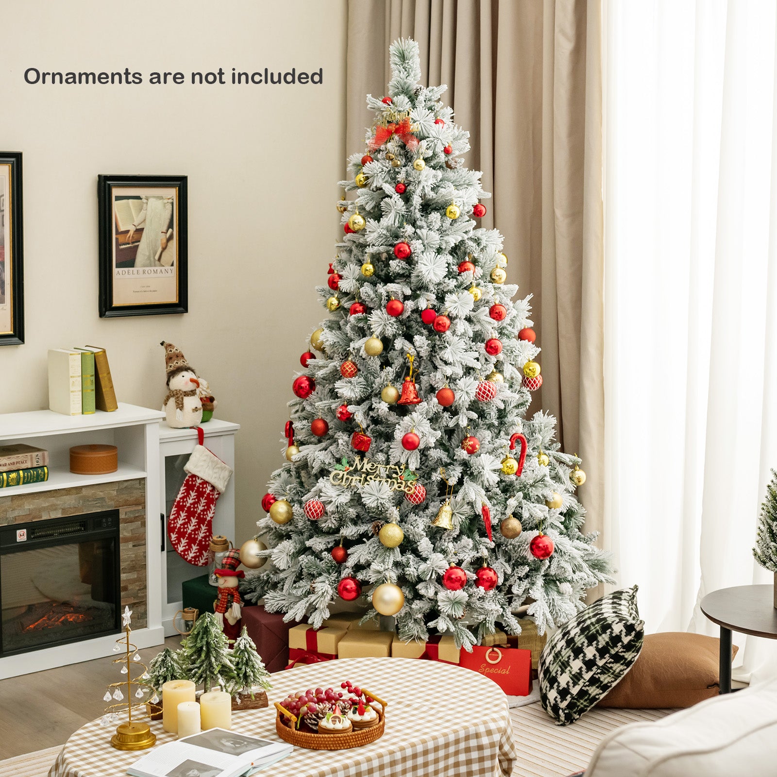 Artificial Christmas Tree With Pine Needles, LED Lights, 7 Ft, Green Christmas Tree at Gallery Canada