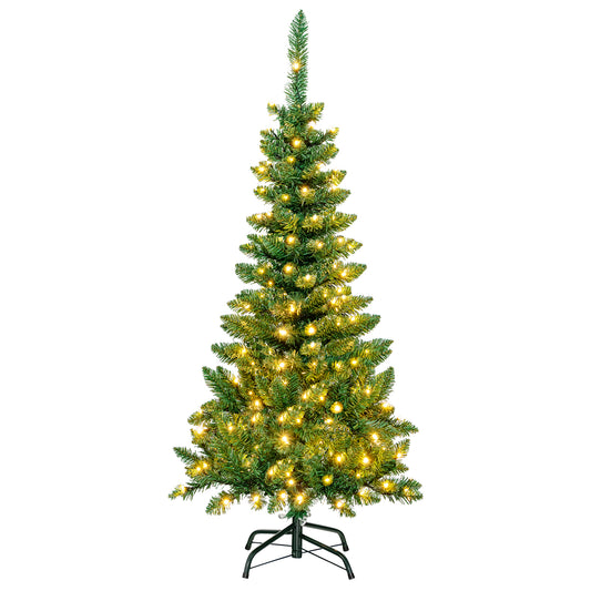 4.5 ft Pre-Lit Artificial Fir Pencil Christmas Tree, LED Warm White, Green Christmas Tree Green at Gallery Canada