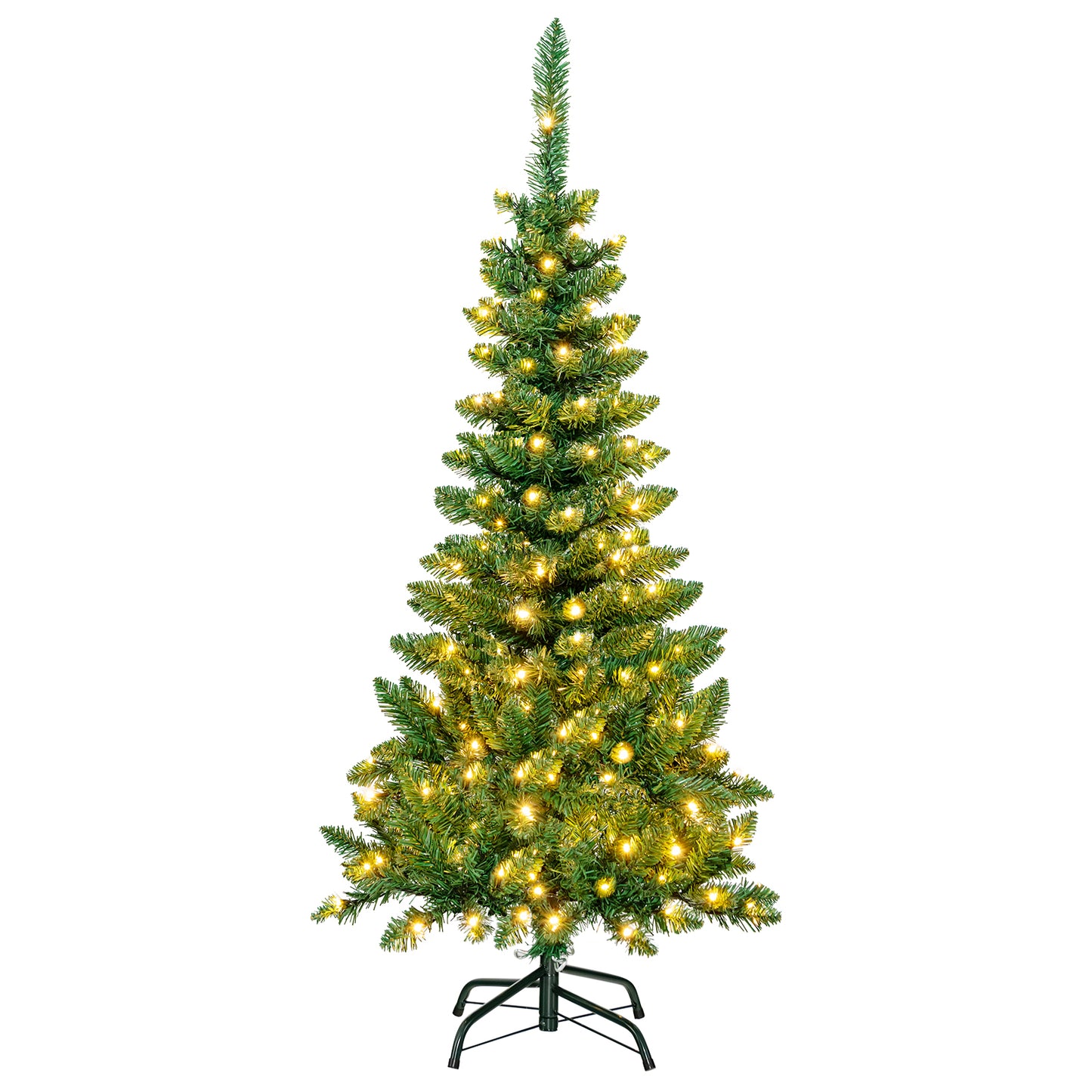 4.5 ft Pre-Lit Artificial Fir Pencil Christmas Tree, LED Warm White, Green Christmas Tree at Gallery Canada